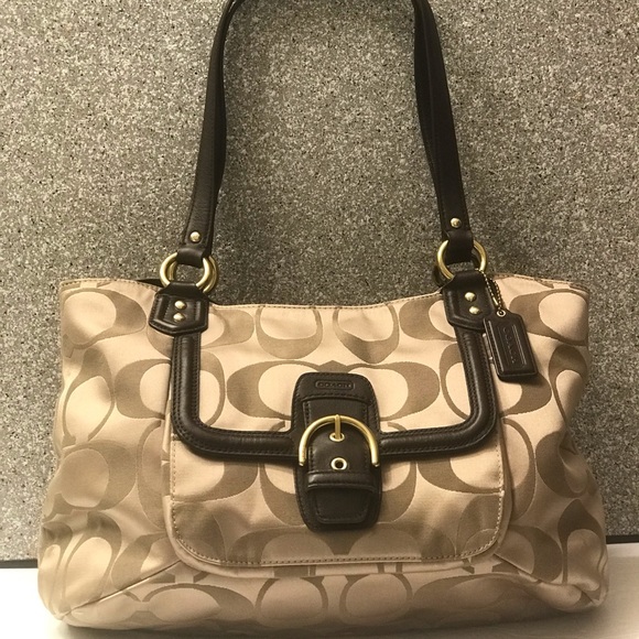 Coach Campbell Carryall Signature Tote Purse - Picture 1 of 10